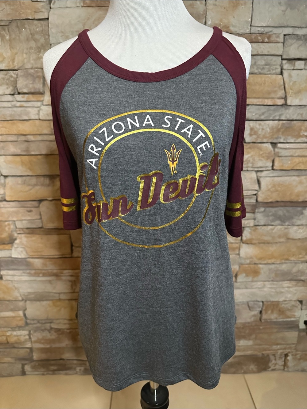 ASU Arizona State Sun Devils Cold-Shoulder Tee